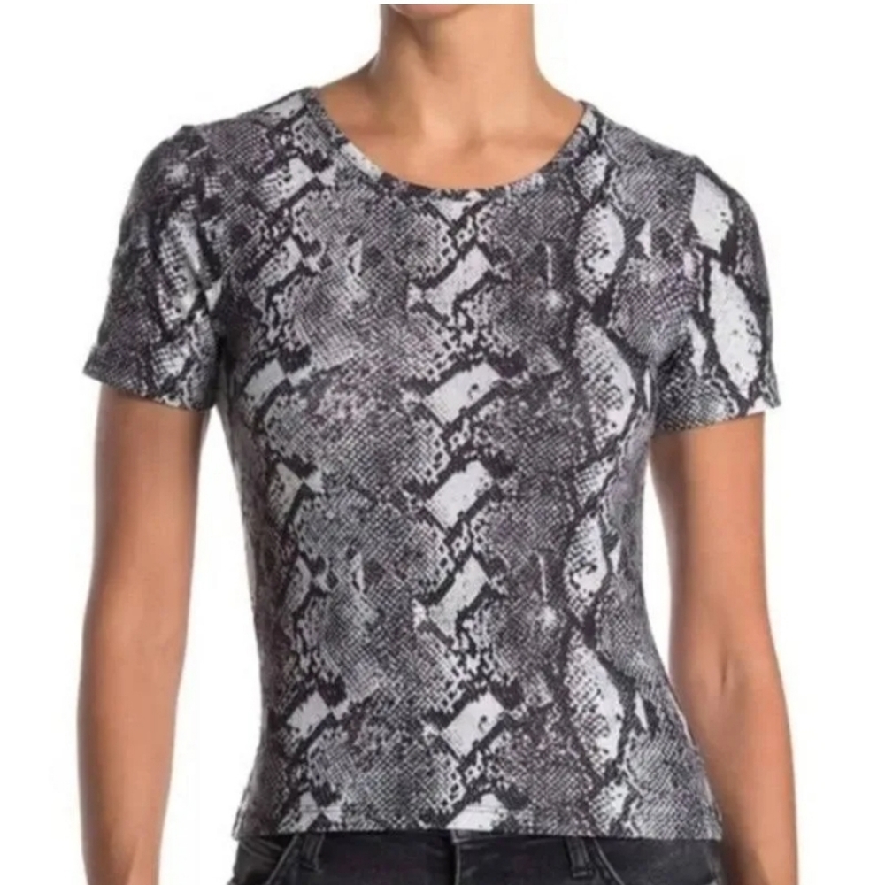 French Connection Snakeskin Print Crop Top